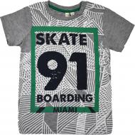 Футболка для мальчика AKKU 9105 SKATE р.128 серый