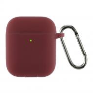 Чехол для наушников Armorstandart Ultrathin Silicone Case With Hook для Apple AirPods 2 burgundy ARM59680