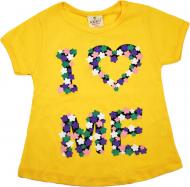 Футболка для девочки AKKU 9109 цветочки р.116 желтый