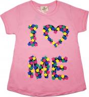 Футболка для девочки AKKU 9109 цветочки р.104 розовый