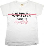 Футболка для девочки AKKU 9135 Whatever р.134 белый