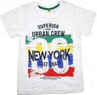 Футболка для мальчика AKKU 9104 New York р.140 белый