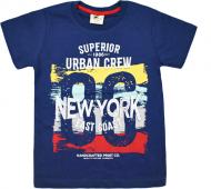 Футболка для мальчика AKKU 9104 New York р.134 синий