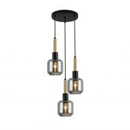 Люстра підвісна ARDERO Denver E14 чорний/дерево BL1433-1
