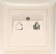 Розетка телефонная Luxel Primera крем 3310