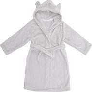 Халат детский для девочки Україна с капюшоном и ушками р.116 серый