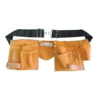 Пояс слюсарний для ручного інструменту / для електроінструменту Mega 9 відділень 2 петлі (шкіра) 52011 Пояс слюсарний для ручного інструменту / для електроінструменту Mega 9 відділень 2 петлі (шкіра) 52011