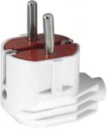 Электровилка угловая Luxel с заземлением 220-240В 16А поликарбонат белый