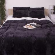 Комплект постельного белья Велюр Winter Terry 28-0037 Mimosa 220х240 см черный/белый MirSon