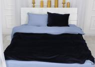 Комплект постельного белья MirSon Winter Terry 28-0038 Fuchsia черный/голубой