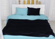 Комплект постельного белья MirSon Winter Terry 28-0043 Spurge черный/голубой