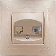 Розетка компьютерная Luxel Bravo платина 5627
