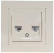 Розетка компьютерная двойная Luxel Bravo крем 5328