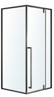 Душове огородження VOLLE MORA 90-C 90*90*200 см квадратна, двері розпашні, профіль чорний матовий, скло прозоре