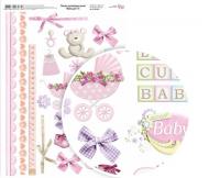 Бумага для дизайна Вaby girl 6 односторонняя А4 250 г/м² Rosa Talent