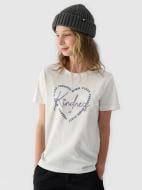 Футболка 4F TSHIRT F1547 4FJWAW24TTSHF1547-11S р.140 бежевый