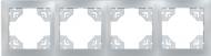 Рамка четырехместная LUXEL Bravo горизонтальная серебряный 5524