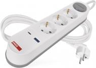 Удлинитель Emos 16A 3680Вт USB-A USB-C с заземлением 3 гн. белый 2 м P1322FC