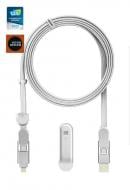 Кабель Rolling Square 6 в 1 inCharge XL 3 м білий (XLL02R)