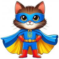 Набір зі стразами (наліпка) Котик-захисник 10x10 см GoToArt