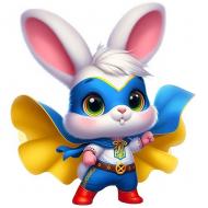 Набір зі стразами (наліпка) Зайчик-захисник 10x10 см GoToArt