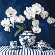 Картина по номерам Орхидея в фарфоре ©art_selena_ua 40х40 см Ideyka