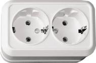 Розетка подвійна із заземленням Luxel Opera білий 2008