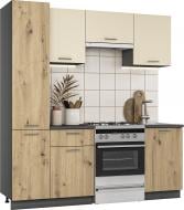 УЦЕНКА! Кухня Грейд Мелисса ДСП 2м дуб артизан/ваниль/графит серый (УЦ №3148)