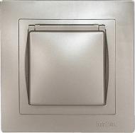 Розетка с заземлением Luxel Bravo с крышкой антрацит 5411