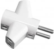 Тройник Luxel без заземления 3 гн. белый 1013