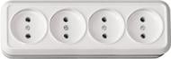 Розетка четверная без заземления Luxel Opera белый 2015