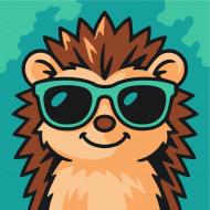 Картина по номерам Стильный еж 20х20 см Brushme