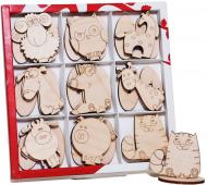 Набір для декорування Кумедні тваринки на підставці (18шт) WOODSET019-base Набір для декорування Кумедні тваринки на підставці (18шт) WOODSET019-base