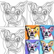 Полотно на картоні з контуром «Pop Art Dog» Rosa Start