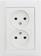 Розетка двойная без заземления Makel Defne без шторок белый 42001017