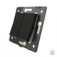 Механизм выключателя кнопочный двухклавишный Livolo C7 без подсветки черный C7-K2H-12