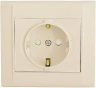 Розетка с заземлением Makel Defne со шторками кремовый 42010058
