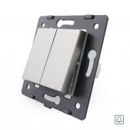 Механизм выключателя кнопочный двухклавишный Livolo C7 без подсветки серый C7-K2H-15