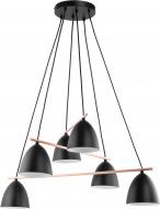 Люстра подвесная TK Lighting Aida 6x60 Вт E27 черный/дерево 2577
