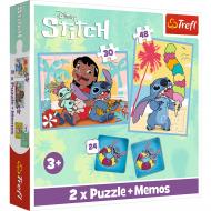 Пазлы Trefl Lilo&Stitch Счастливые 2 in1+memos 93585