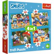 Пазлы Trefl The Smurfs Деревня Смурфов 4in1 (35, 48, 54, 70) 34656