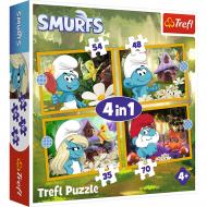 Пазлы Trefl The Smurfs Жизнь в деревне смурфов 4in1 (35, 48, 54, 70) 34664