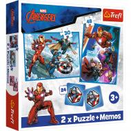 Пазлы Trefl The Avengers Герои в действии 2 in1+memos 93333