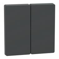 Клавиша выключателя двухклавишный Merten без подсветки антрацит MTN3400-6034