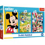 Пазлы Trefl Mickey&friends Команда Микки Мауса 3x80 элементов 34887