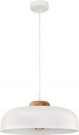 Подвес TK Lighting Steel 1x60 Вт E27 белый/дерево 2375