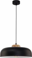 Подвес TK Lighting Steel 1x60 Вт E27 черный/дерево 2376