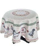 Скатерть Курочки d140 бежевый Прованс