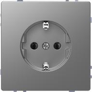 Розетка 1 с заземлением Schneider Electric Merten System Design IP20 нержавеющая сталь MTN2301-6036