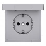 Розетка 1 с заземлением Schneider Electric Merten System Design IP20 нержавеющая сталь MTN2310-6036